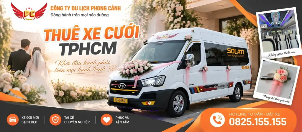 banner thuê xe cưới TPHCM - Công ty Du lịch Phong Cảnh