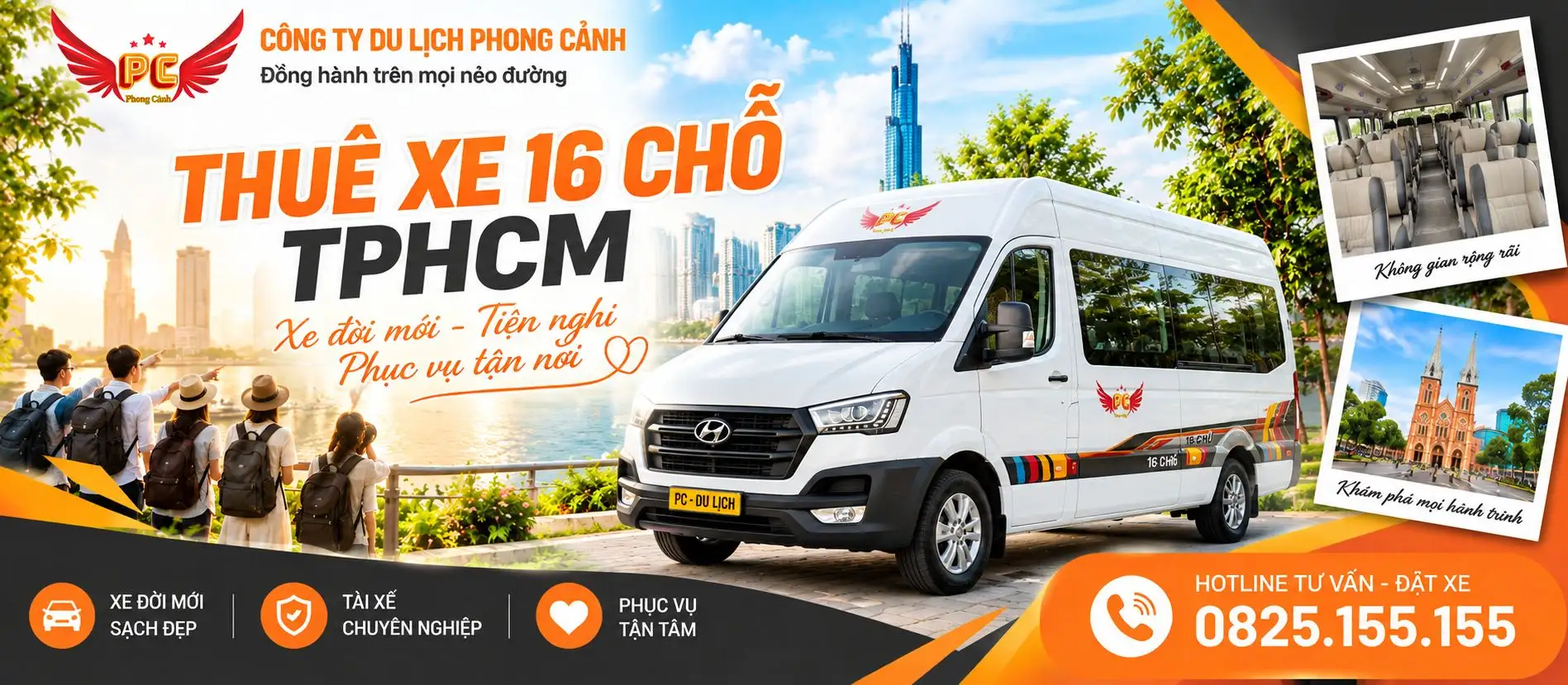 Thuê xe 16 chỗ TPHCM tiện lợi nhất